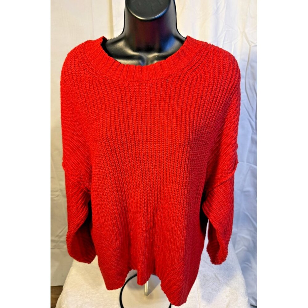 Vintage Y2K American Eagle Red Knit Sweater Women’s Large L Grannycore Statement